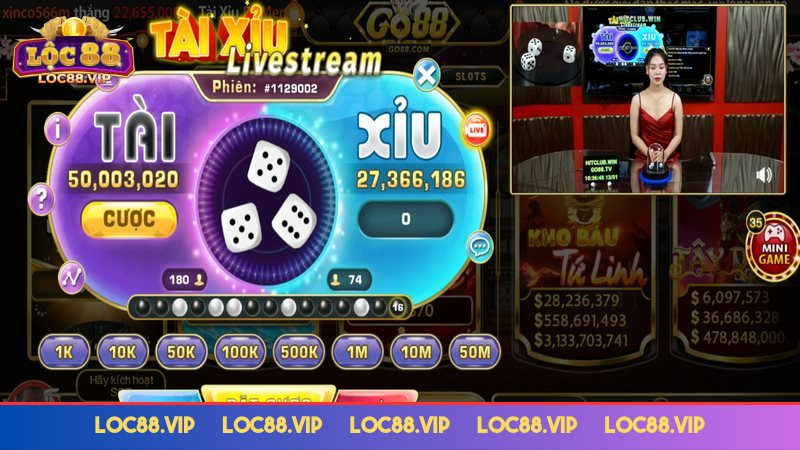 Tài xỉu livestream Loc88 đem đến sự kịch tính Tài xỉu livestream Loc88 đem đến sự kịch tính